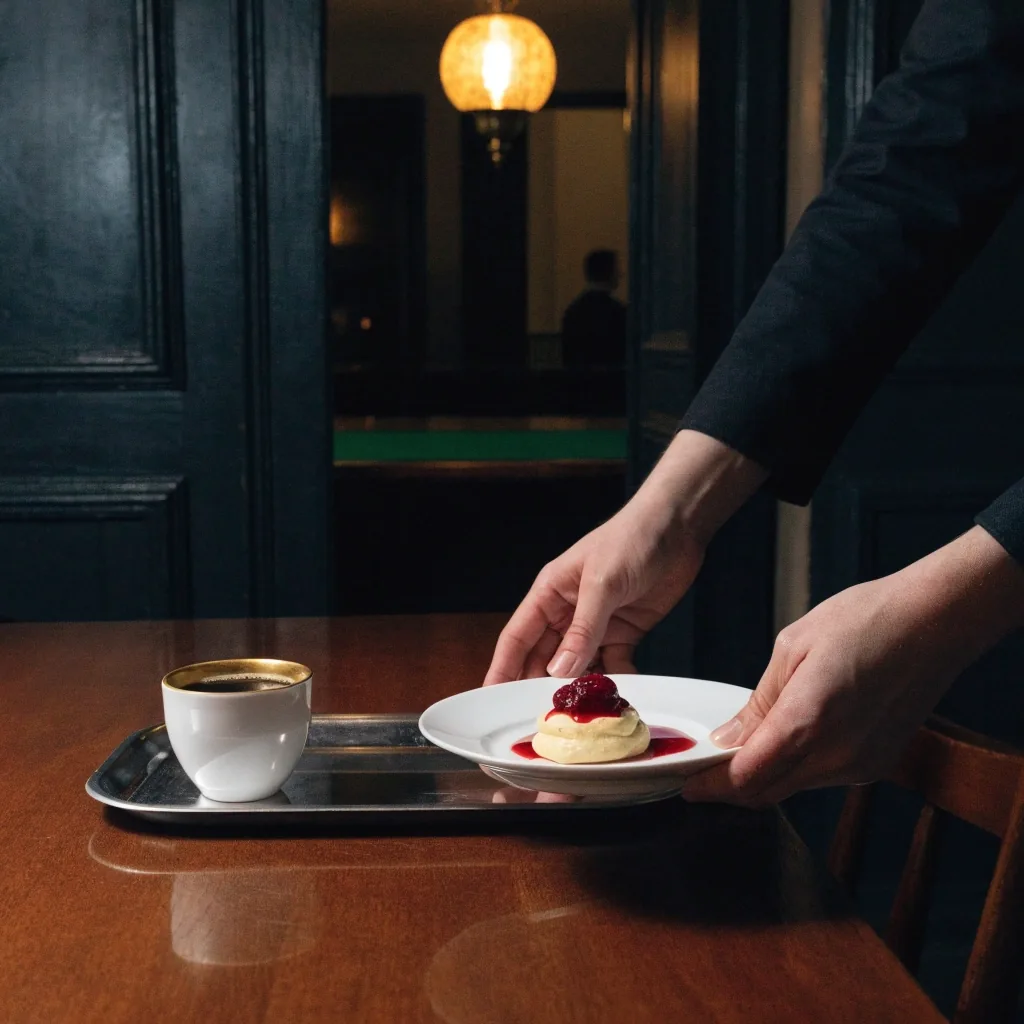 Spokojny stolik w restauracji w wieczór powszedni